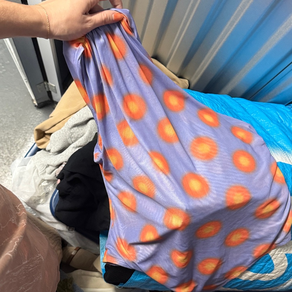 Miaou Purple and Orange Polka Dot Shorts